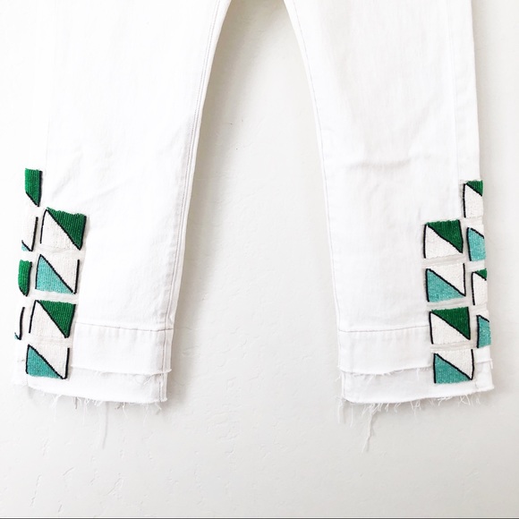 Levi’s White Beaded Lmc Slim Crop Jeans - Picture 6 of 8